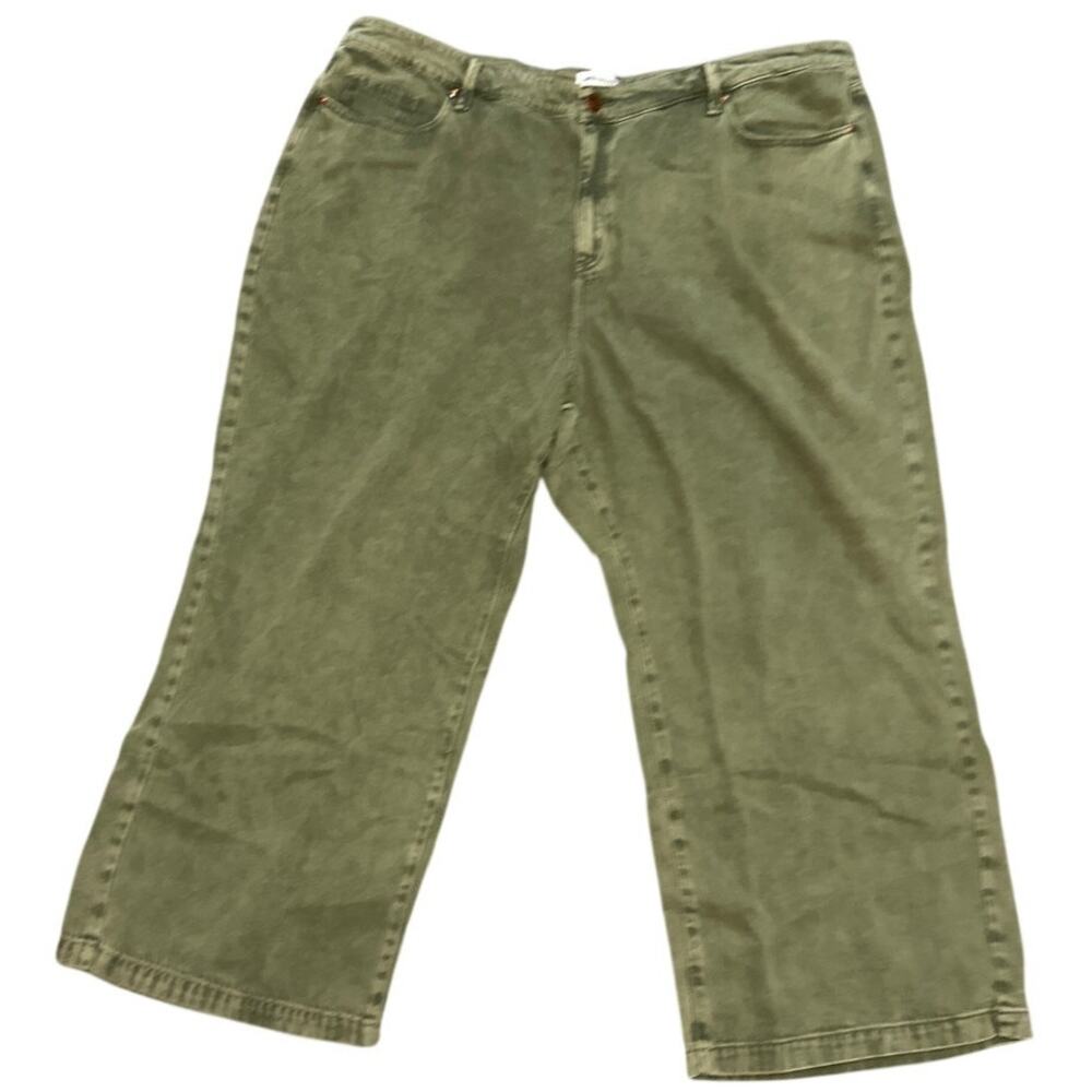LANE BRYANT Green Mid Rise Signature Fit Wide Leg Pant Size 20 NWOT